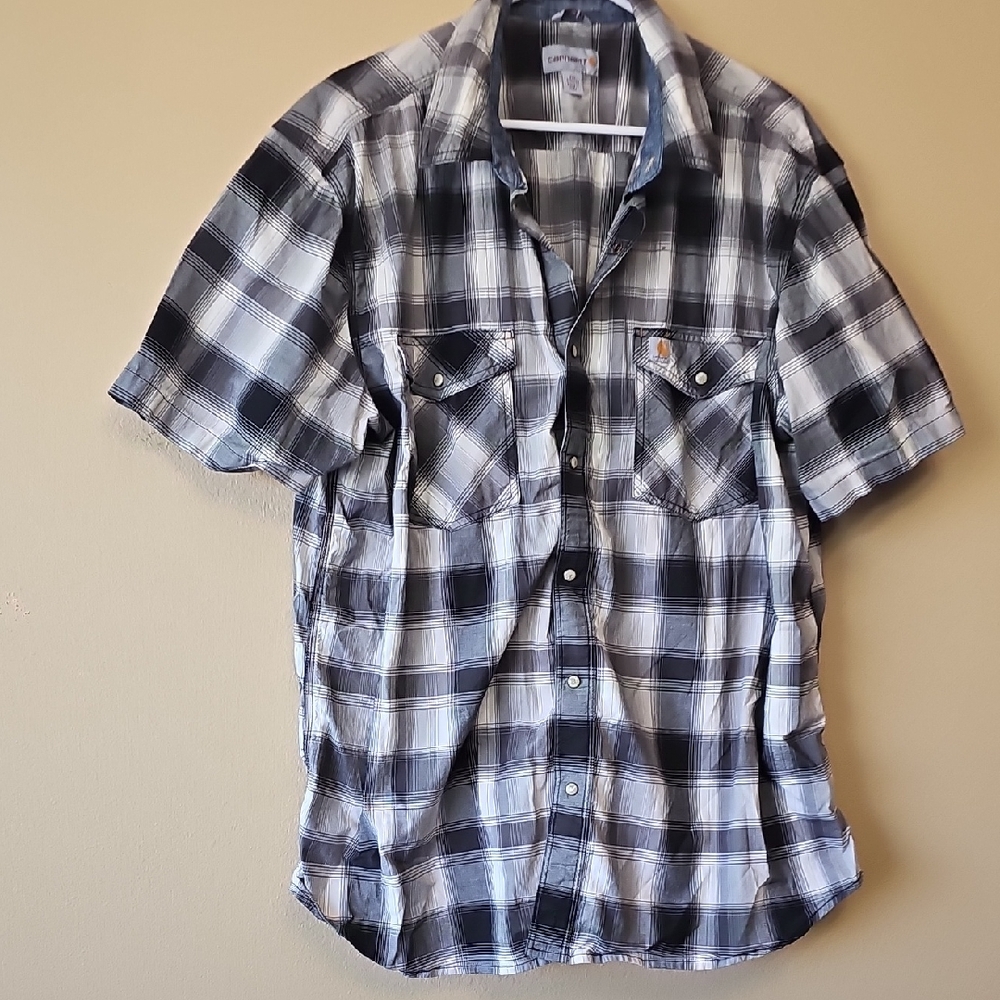 Casual Black and White Button Down Shirt